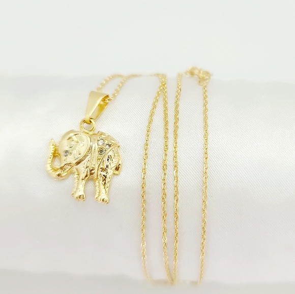 18K Gold filled Jewelry - 18K Gold Filled Good luck elephant necklace. New